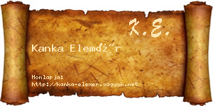 Kanka Elemér névjegykártya