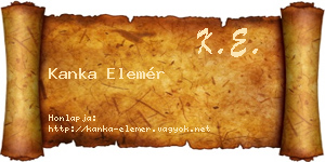 Kanka Elemér névjegykártya