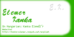 elemer kanka business card